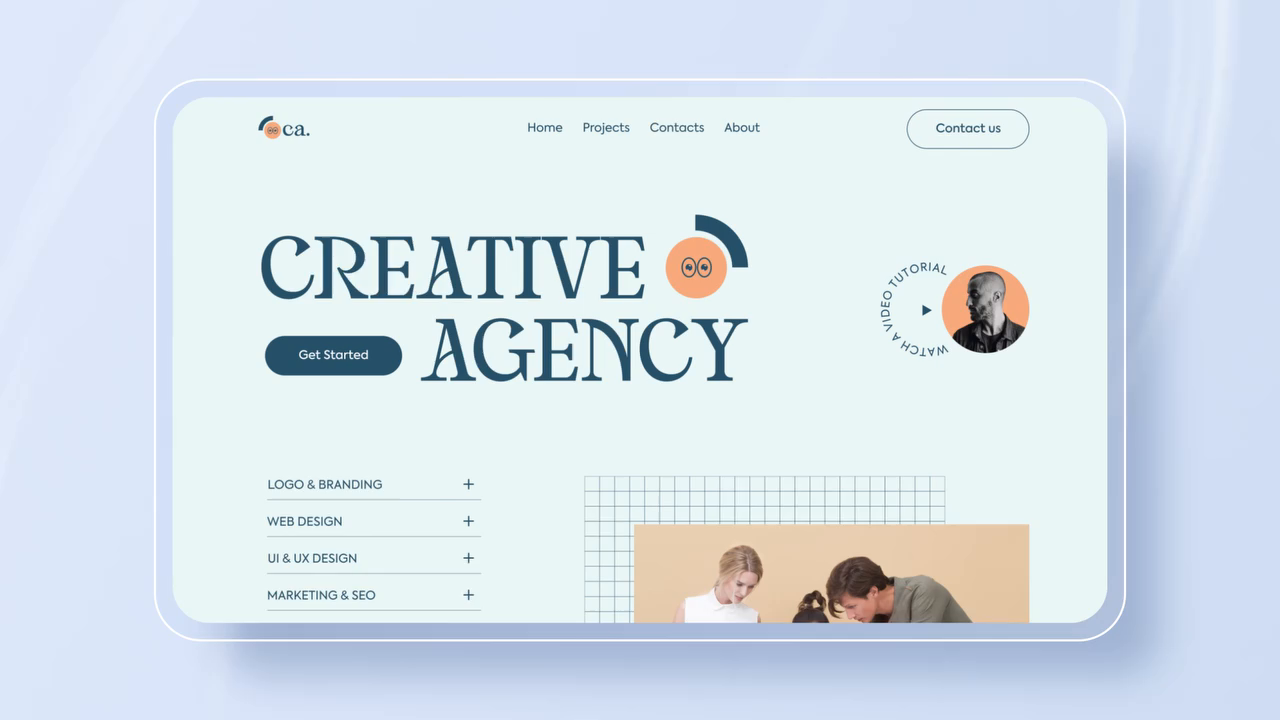 Example of Custom Landing Page Design UI/UX Focused